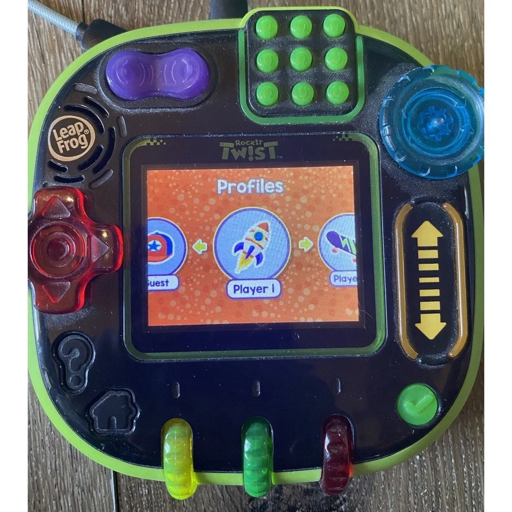 LeapFrog RockIt Twist Handheld Learning Game System - Green Used Works 100%